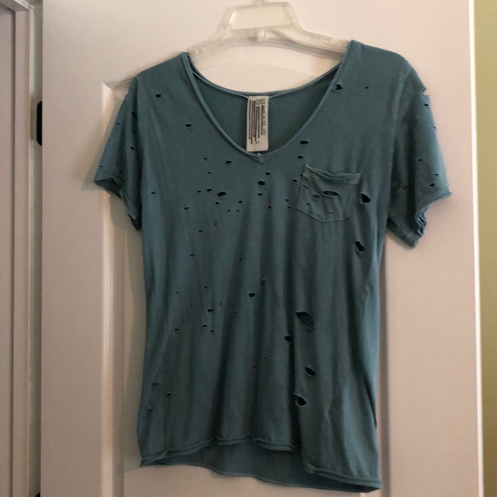 Free people distressed top